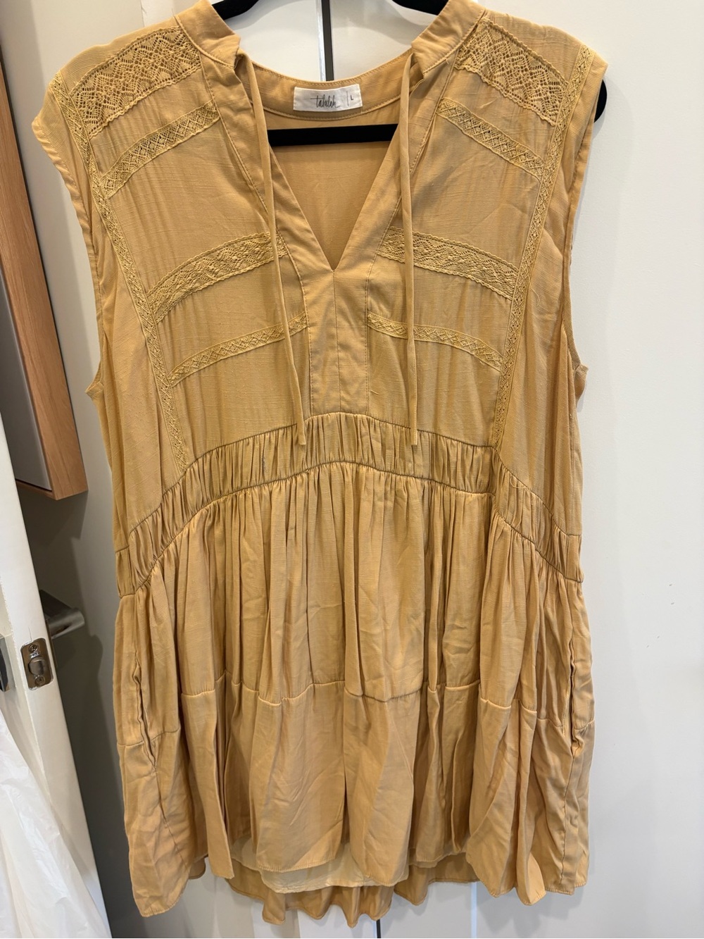 TALULAH Sleeveless Gathered Midi Dress in Mustard Yellow